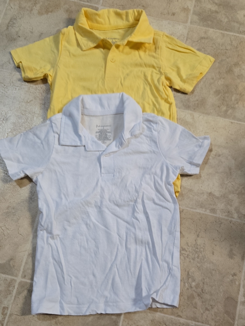 First Impressions 3T Short-Sleeve Polo Shirt - Yellow and White 2-pack